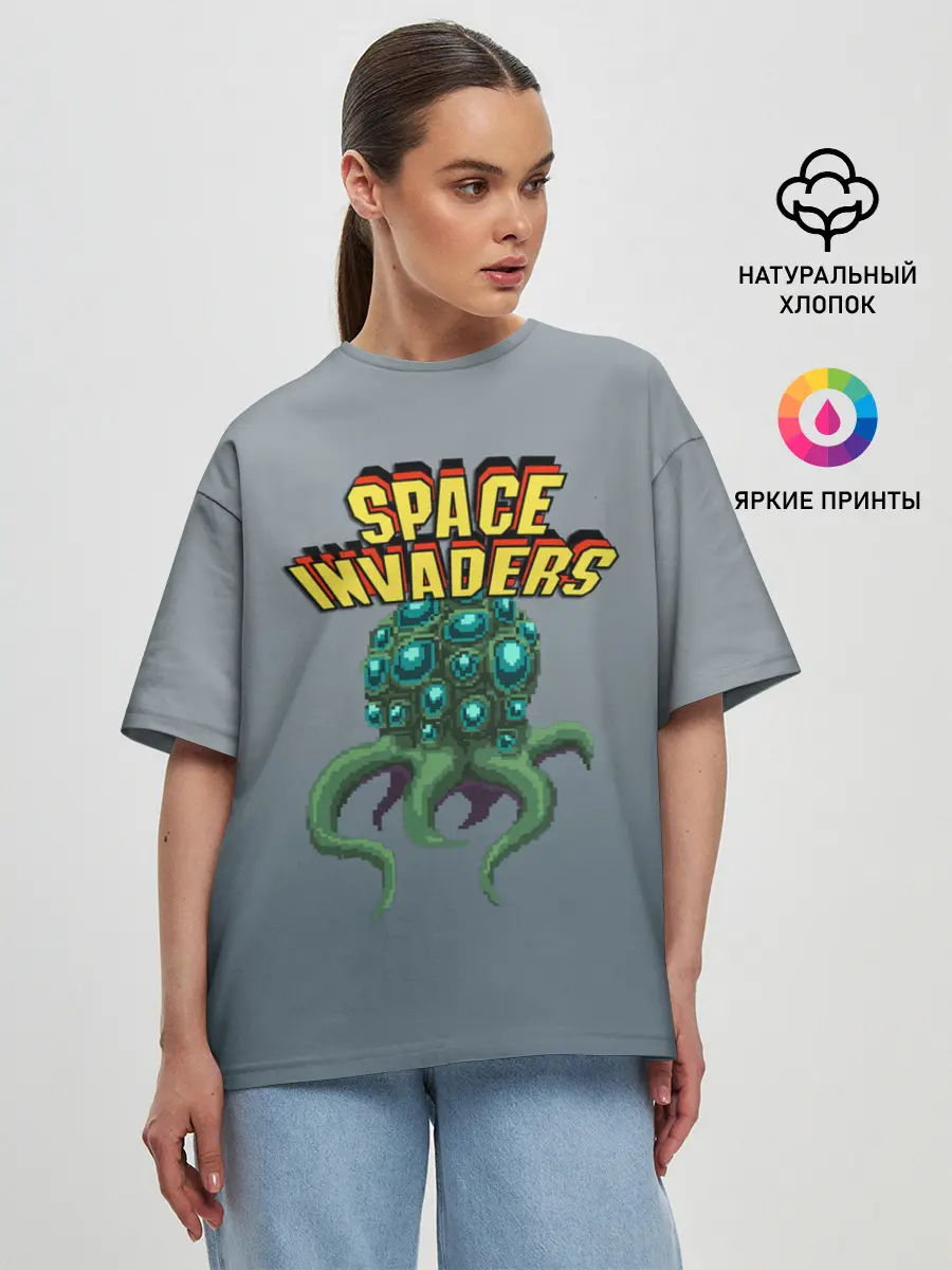 Женская футболка оверсайз / Space Invaders | Old game