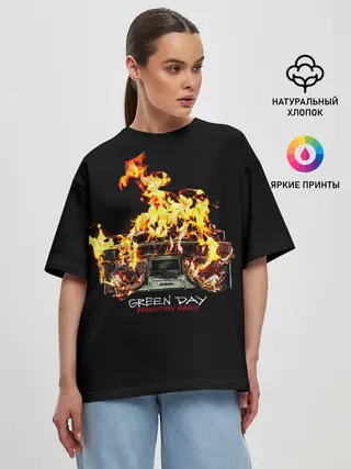 Женская футболка оверсайз / Revolution Radio Green Day