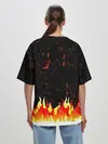 Женская футболка оверсайз / Пылающий Череп