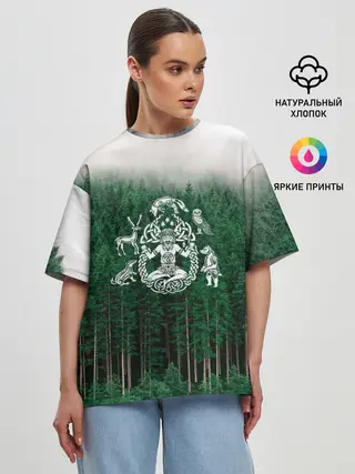 Женская футболка оверсайз / ВАНАХЕЙМ | РУНЫ | RUNES