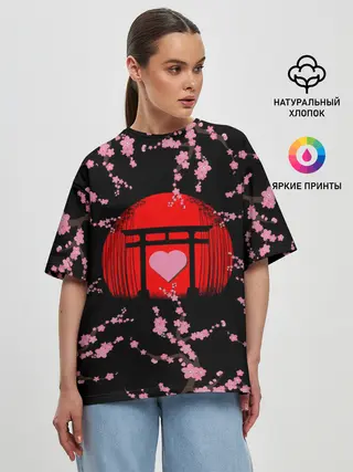 Женская футболка оверсайз / Сакура | Япония | Japan