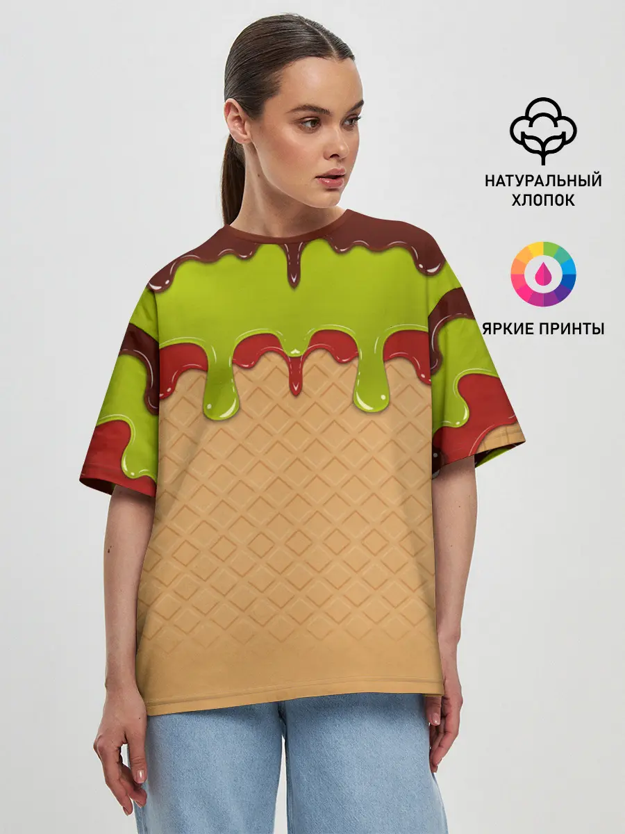Женская футболка оверсайз / Мороженое | Ice Scream
