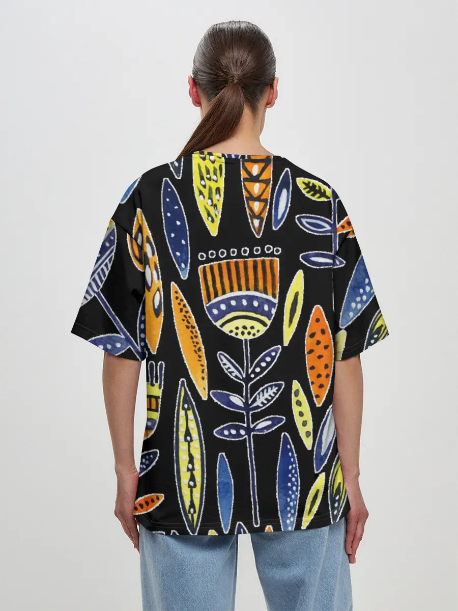 Женская футболка оверсайз / цветы фараона