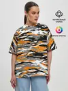 Женская футболка оверсайз / Тигровый камуфляж