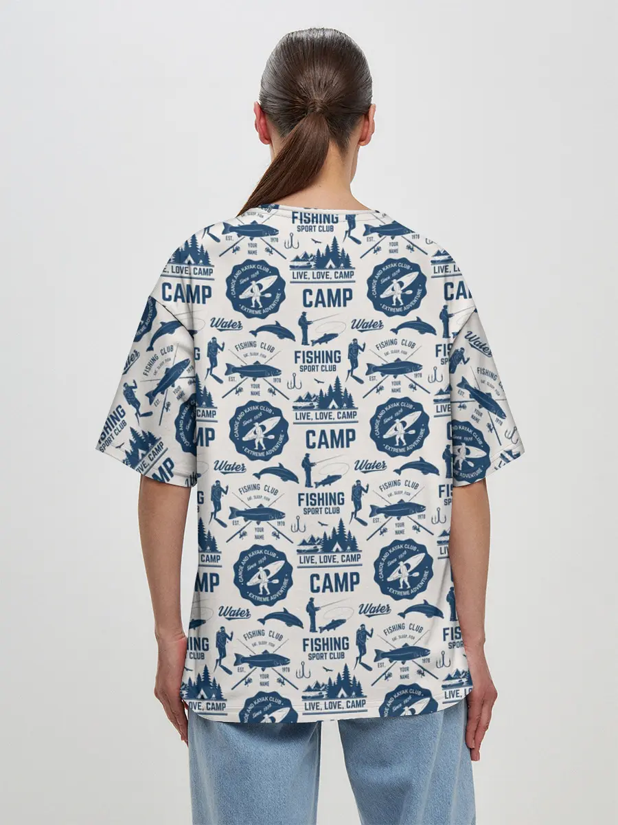 Женская футболка оверсайз / Fishing Club