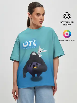 Женская футболка оверсайз / Naru и Ori | Нару and Ori