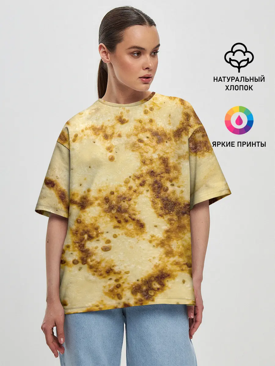 Женская футболка оверсайз / Жареный блин