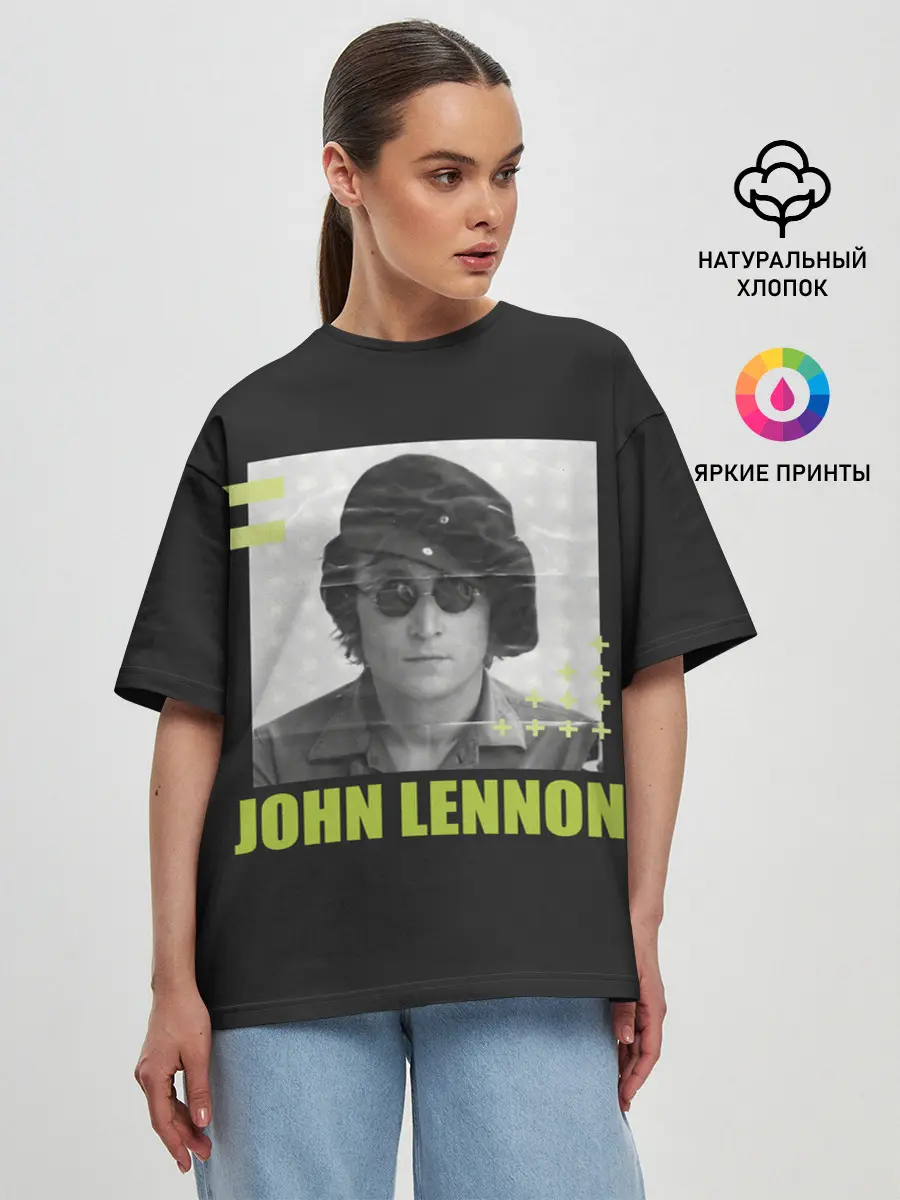 Женская футболка оверсайз / Стильный Ленон