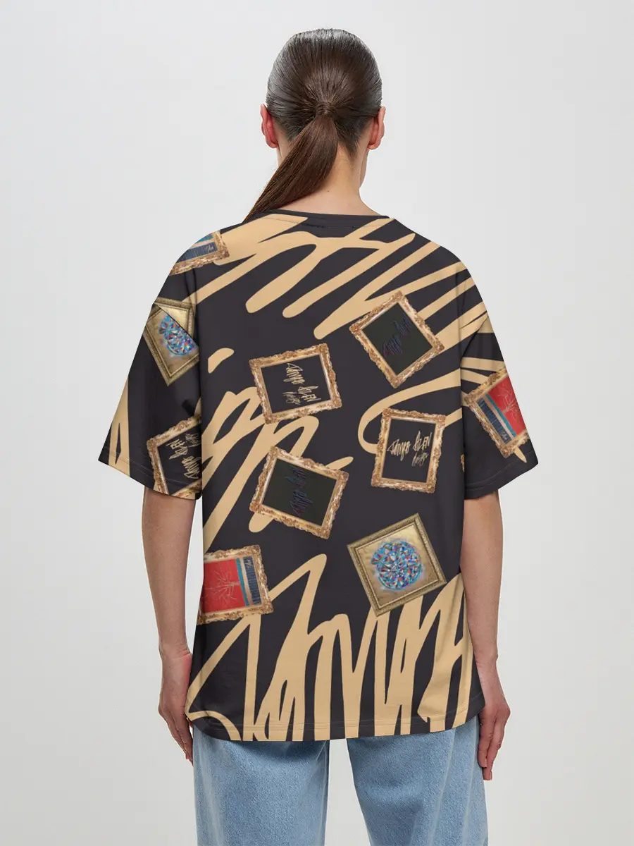 Женская футболка оверсайз / Street glamour