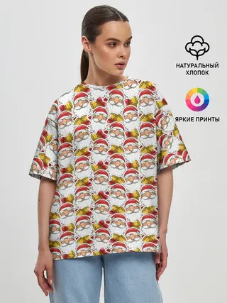 Женская футболка оверсайз / Дед Мороз