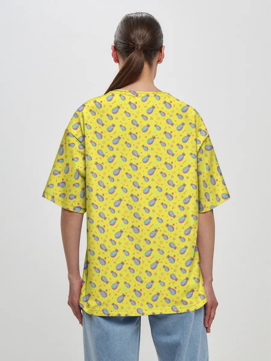 Женская футболка оверсайз / Pineapple Pattern