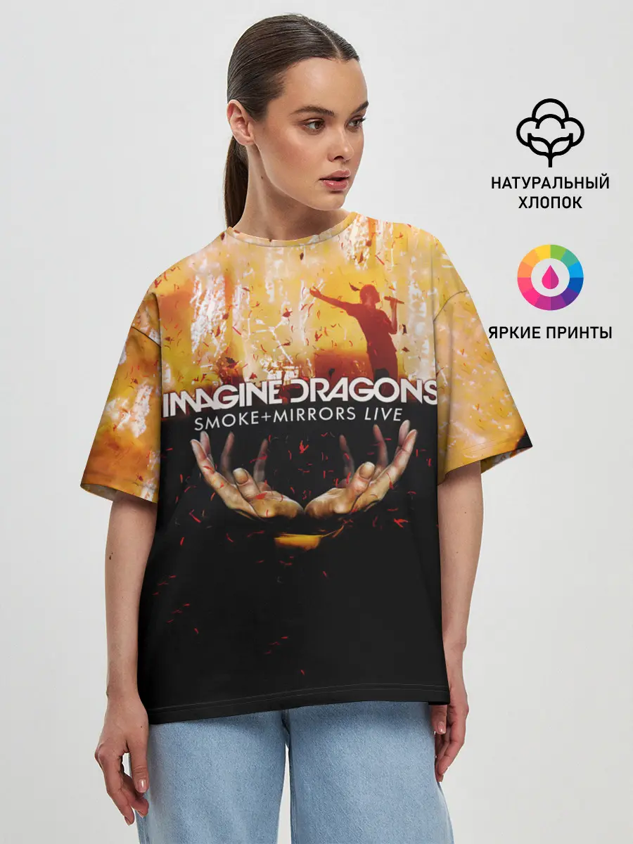 Женская футболка оверсайз / Smoke + Mirrors Live