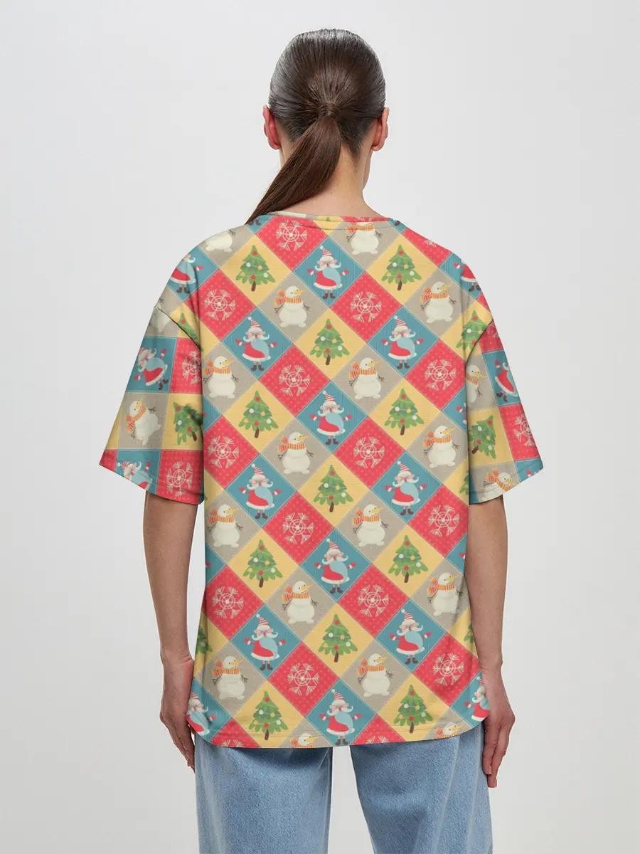 Женская футболка оверсайз / Новогодние Праздники