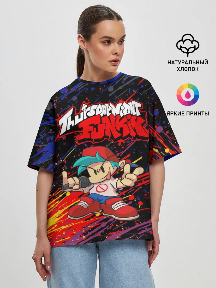 Женская футболка оверсайз / Friday Night Funkin