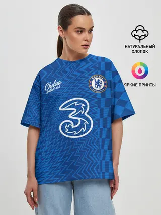 Женская футболка оверсайз / Лукаку Челси форма 2021/2022