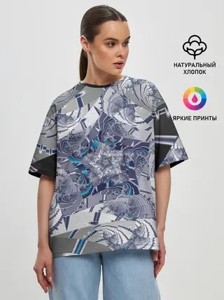 Женская футболка оверсайз / Абстракция 499