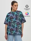 Женская футболка оверсайз / неоновый панк