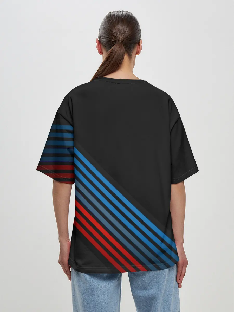 Женская футболка оверсайз / BMW STRIPE