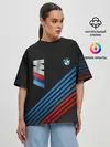 Женская футболка оверсайз / BMW STRIPE