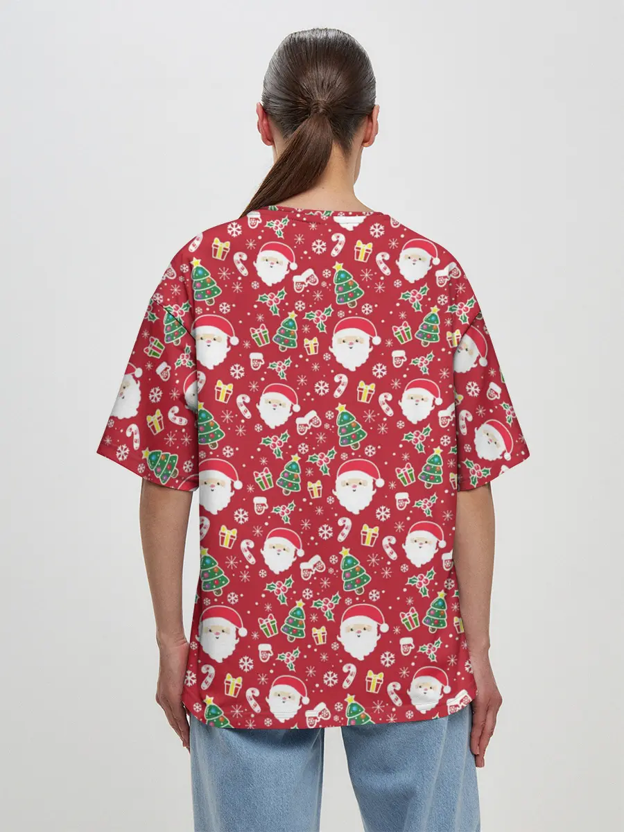 Женская футболка оверсайз / Дед Мороз