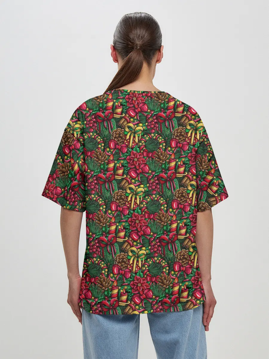 Женская футболка оверсайз / Merry Christmas