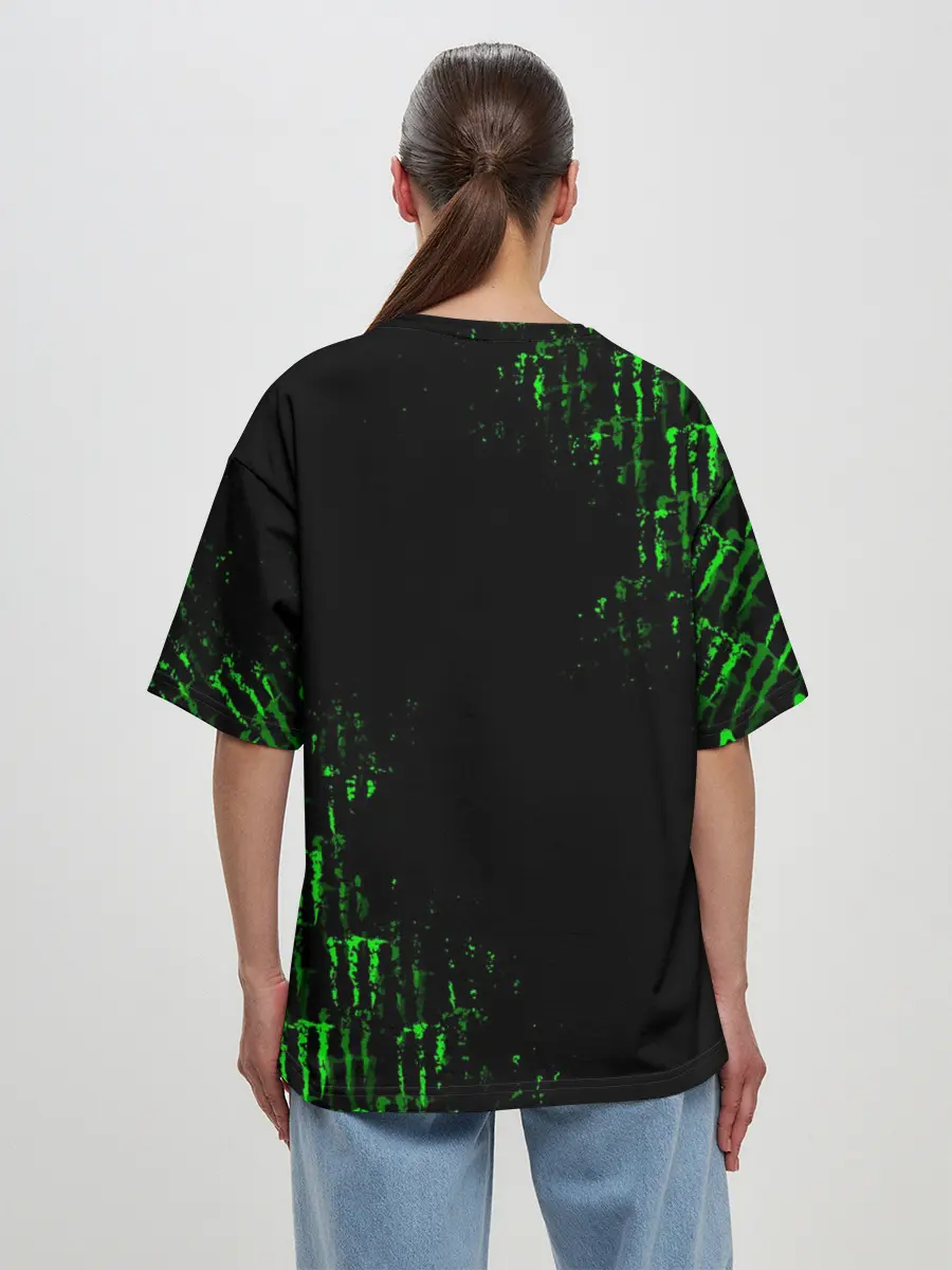 Женская футболка оверсайз / MONSTER ENERGY NEON | МОНСТЕР НЕОН