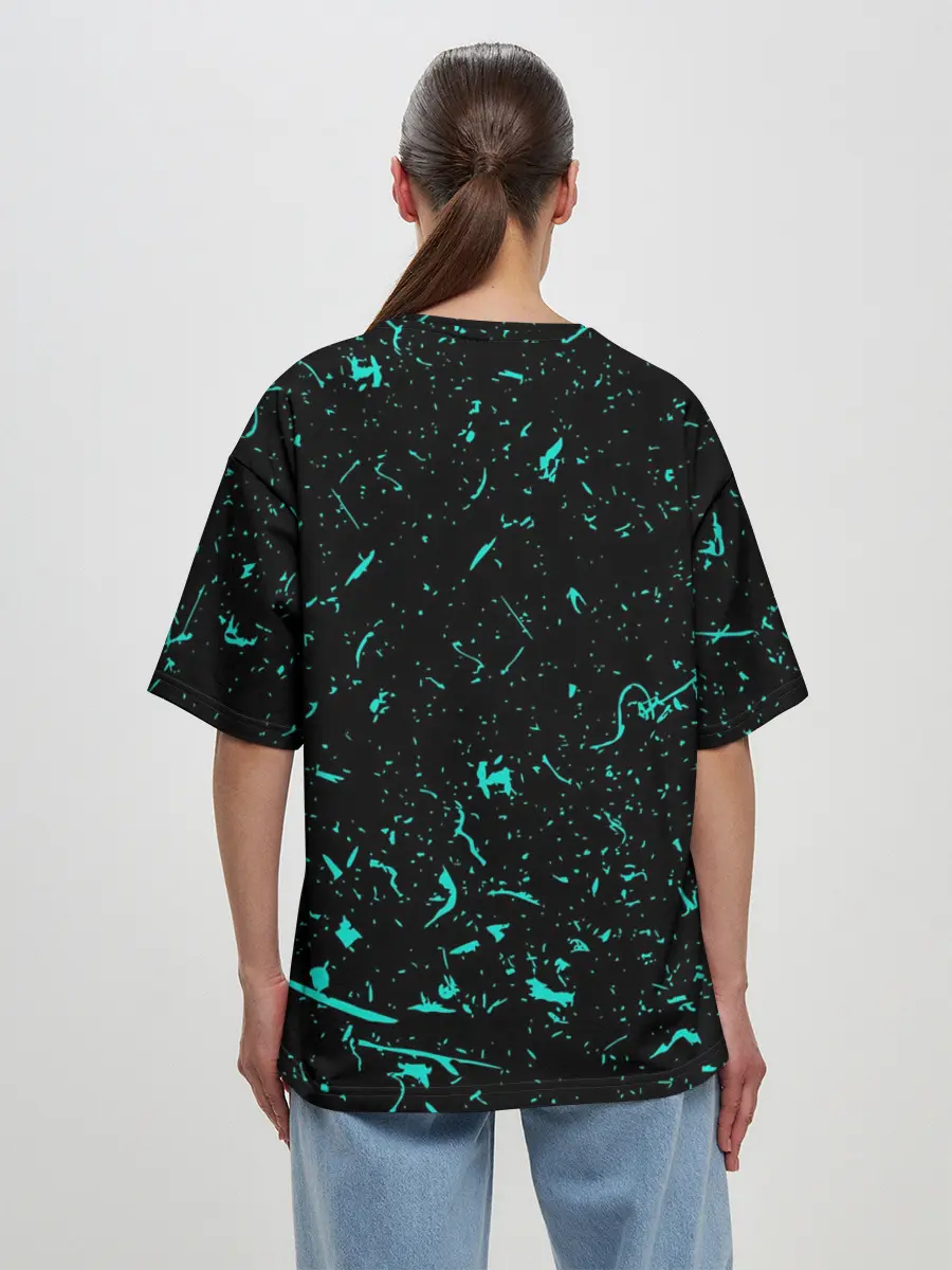 Женская футболка оверсайз / Geometry Dash скин