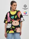 Женская футболка оверсайз / Головы милых животных