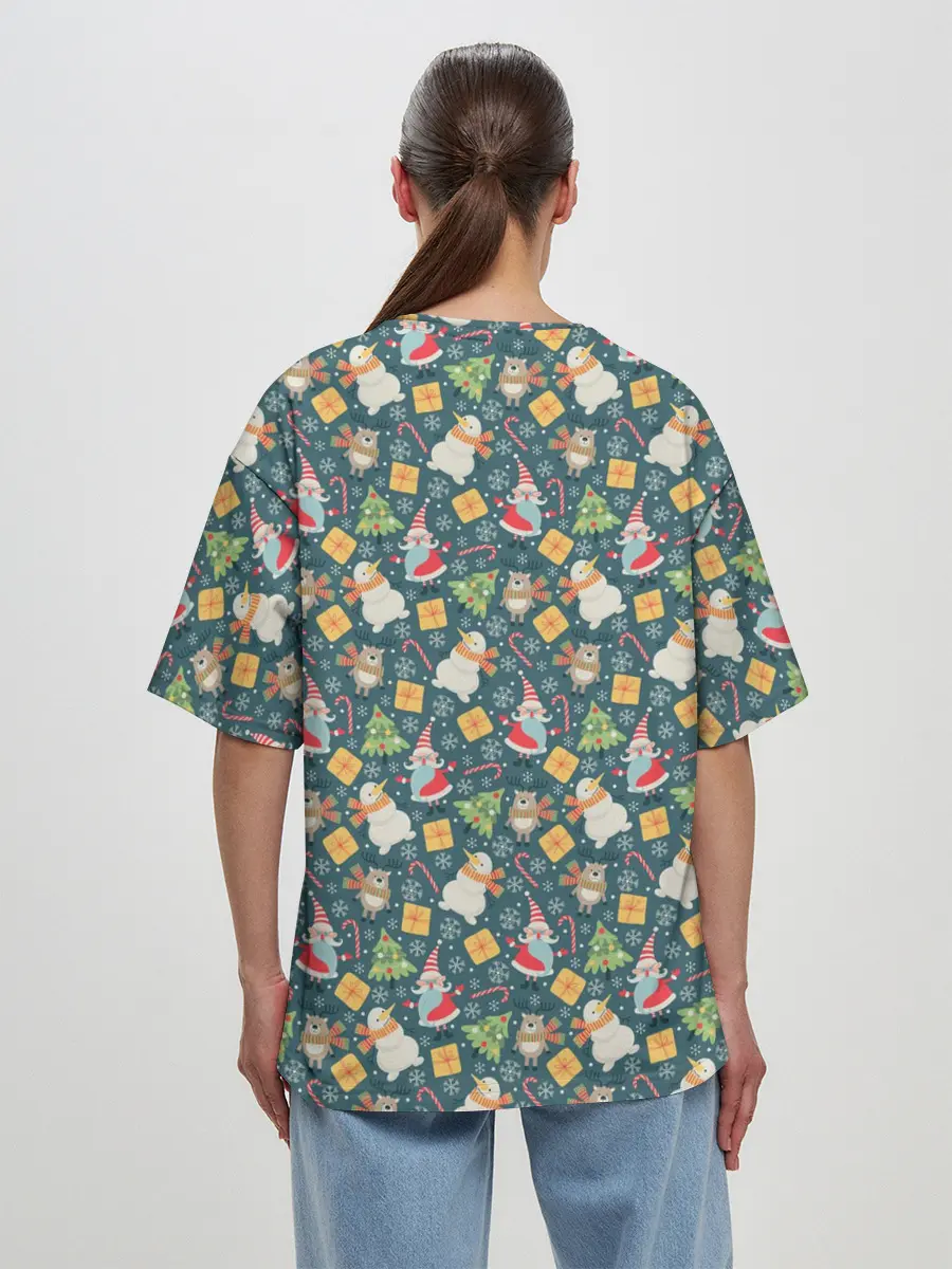 Женская футболка оверсайз / С Новым Годом