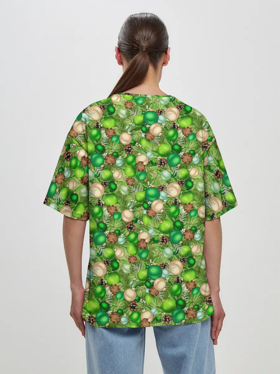 Женская футболка оверсайз / Новогодние Игрушки