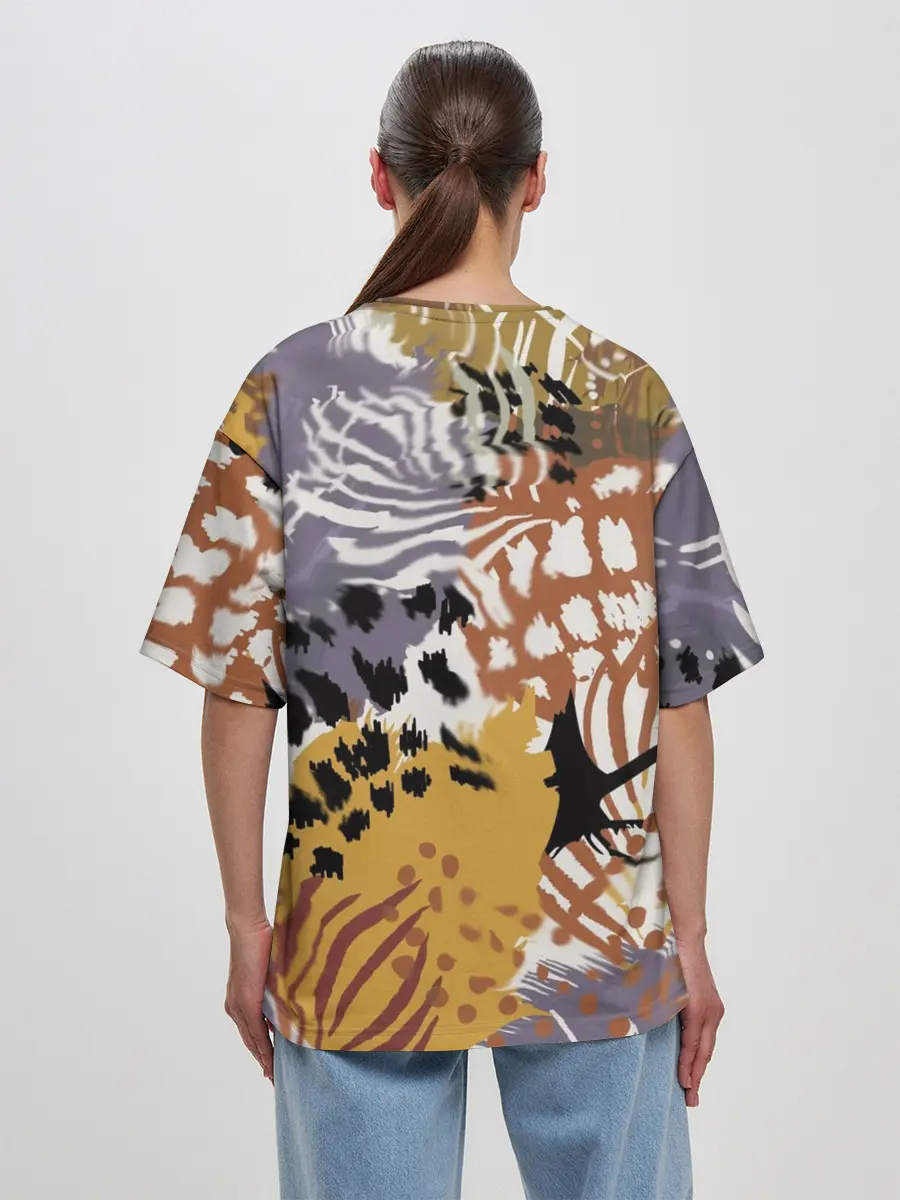 Женская футболка оверсайз / Зебра Пятнистая