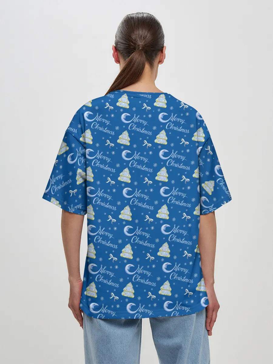 Женская футболка оверсайз / Merry Christmas