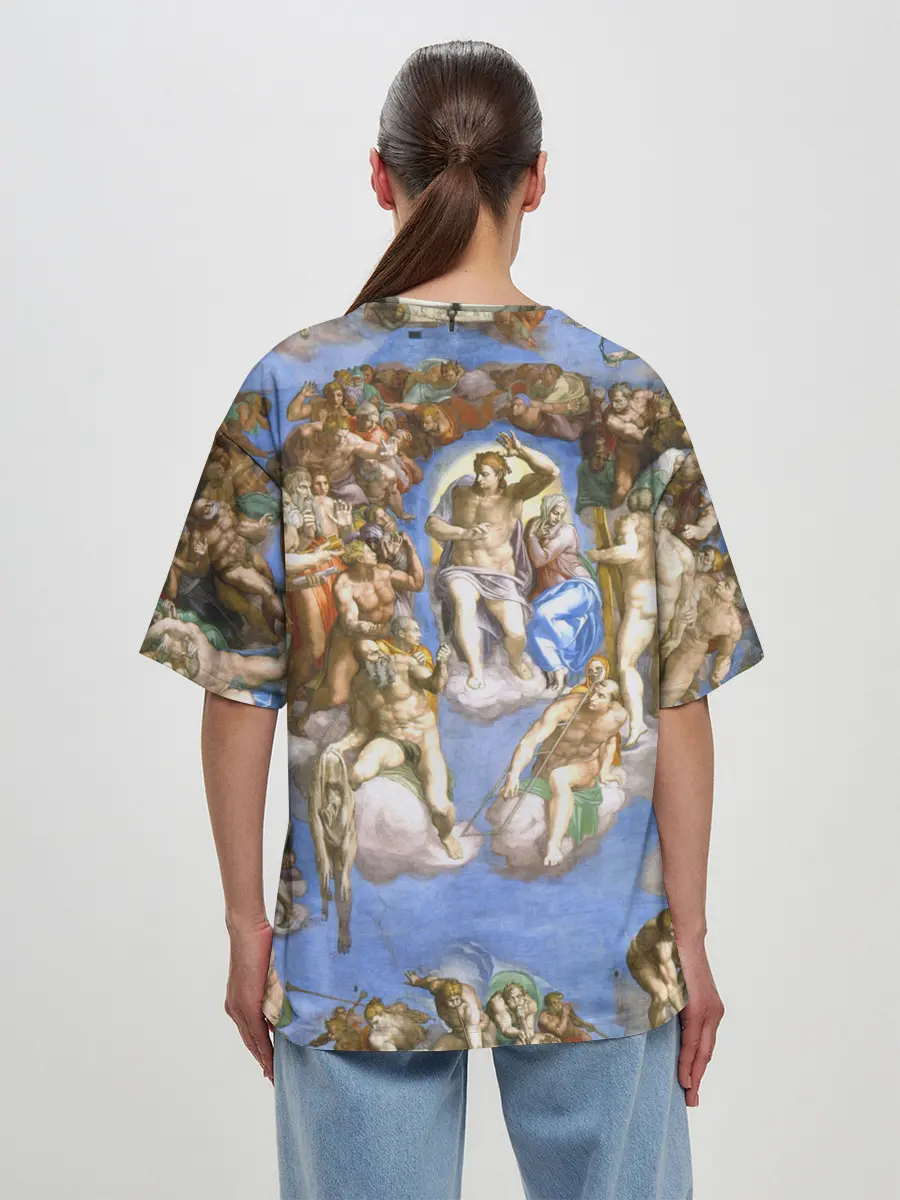 Женская футболка оверсайз / Микеланджело страшный суд