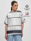 Женская футболка оверсайз / White 3d lines