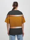 Женская футболка оверсайз / 3d gold / black