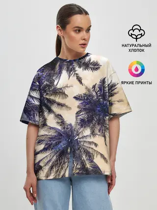 Женская футболка оверсайз / Тропики