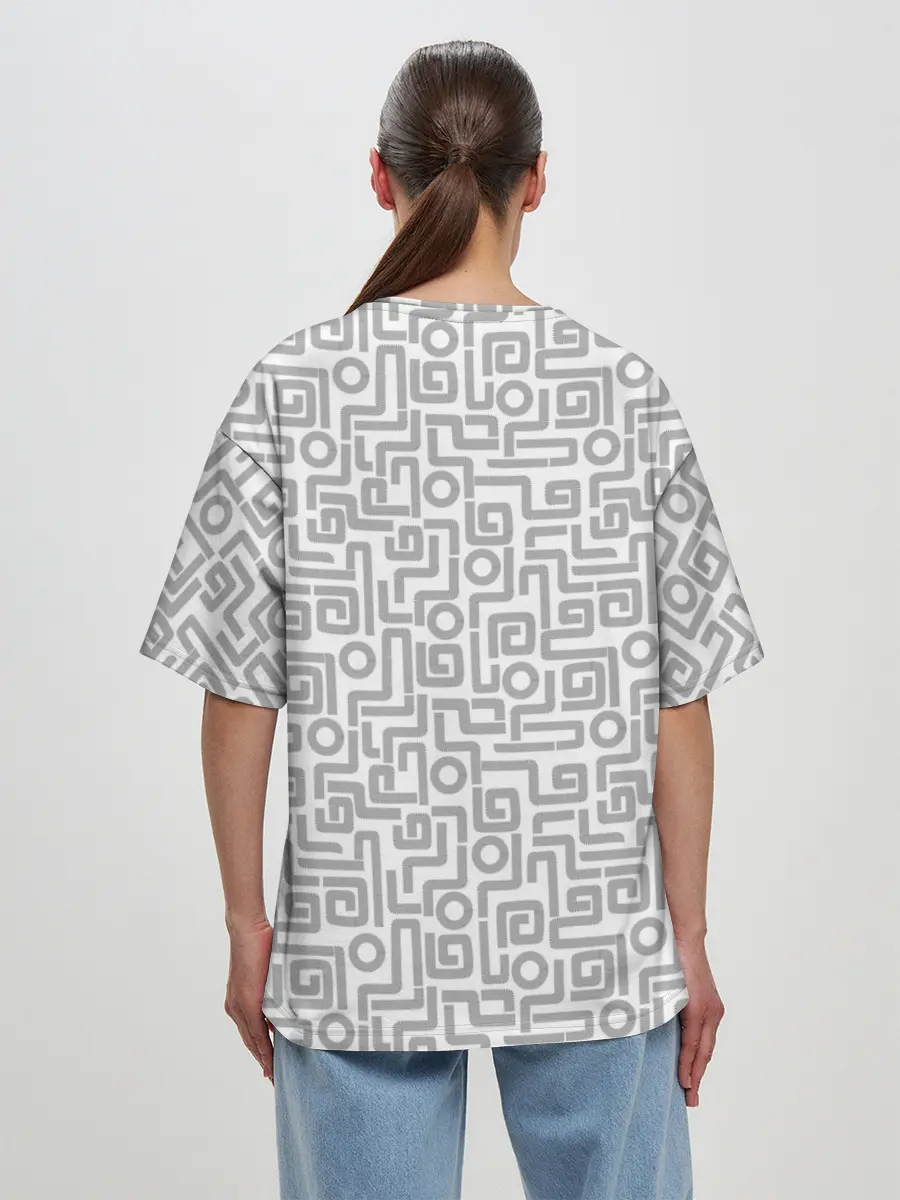 Женская футболка оверсайз / Геометрический лабиринт