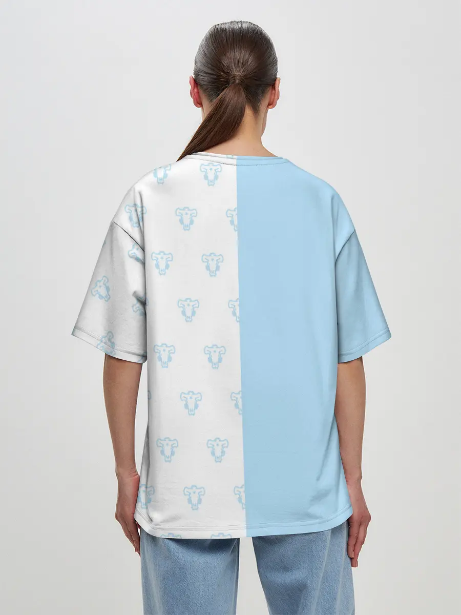 Женская футболка оверсайз / Чёрный клевер Неро в кармашке