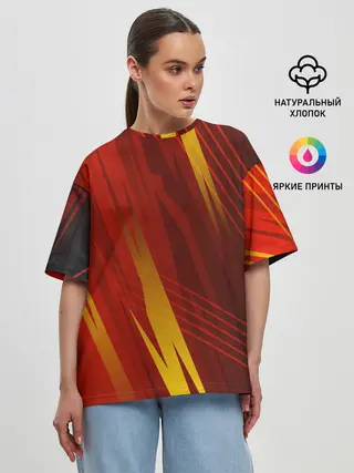 Женская футболка оверсайз / Red sport style