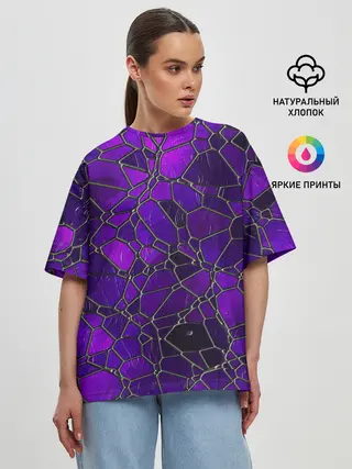 Женская футболка оверсайз / Стеклянная мозайка