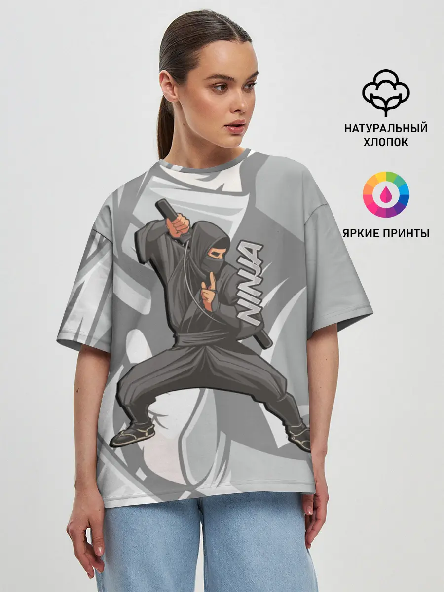 Женская футболка оверсайз / Ниндзя