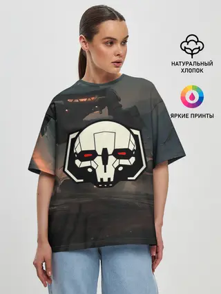 Женская футболка оверсайз / Боевоймех