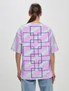 Женская футболка оверсайз / графический: клетка полоска