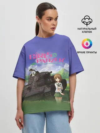 Женская футболка оверсайз / Девушки и танки | Girls und Panzer