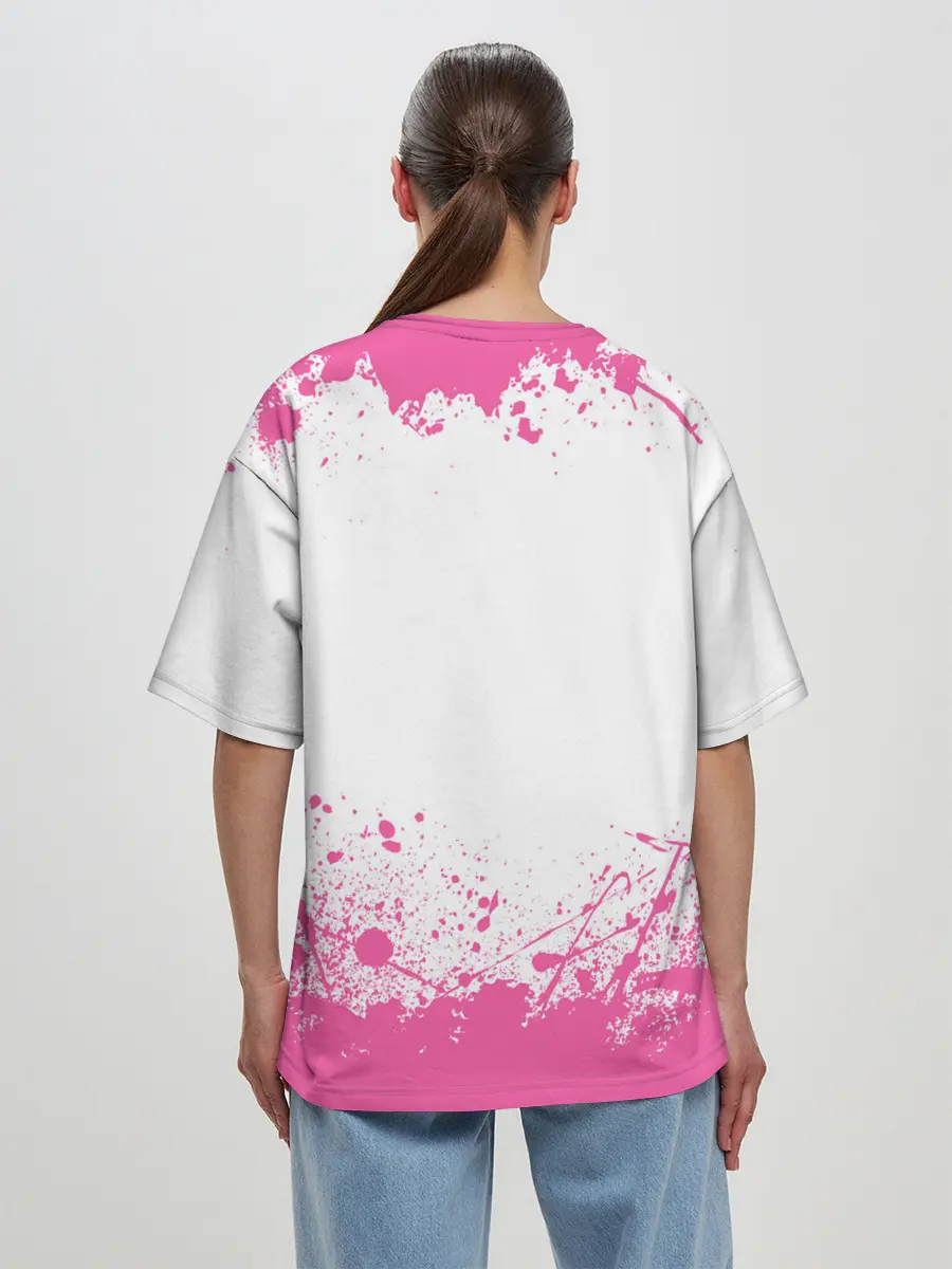 Женская футболка оверсайз / Девушки и танки | Pink