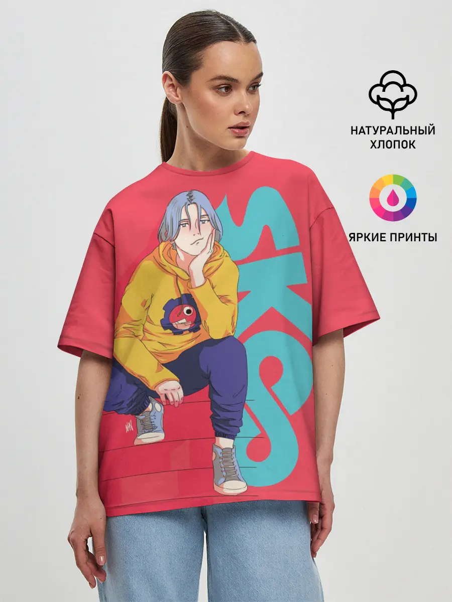 Женская футболка оверсайз / SK8 the Infinity Langa