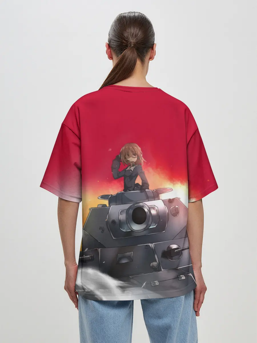 Женская футболка оверсайз / Girls und Panzer | Девушки и танки