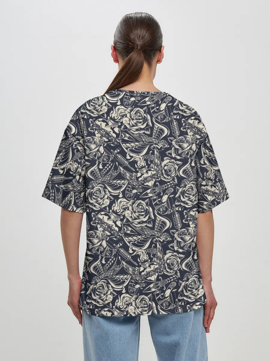 Женская футболка оверсайз / Тату мастер