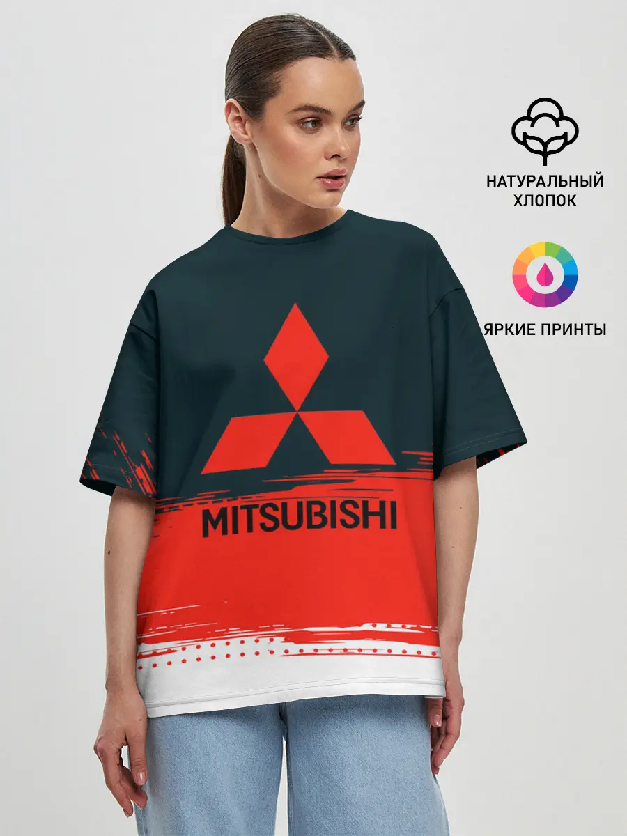 Женская футболка оверсайз / MITSUBISHI | МИТСУБИШИ