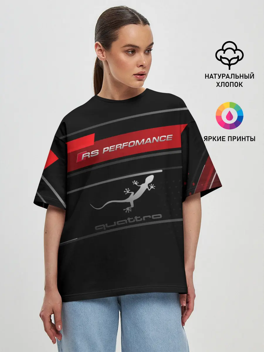 Женская футболка оверсайз / RS PERFOMANCE | QUATTRO